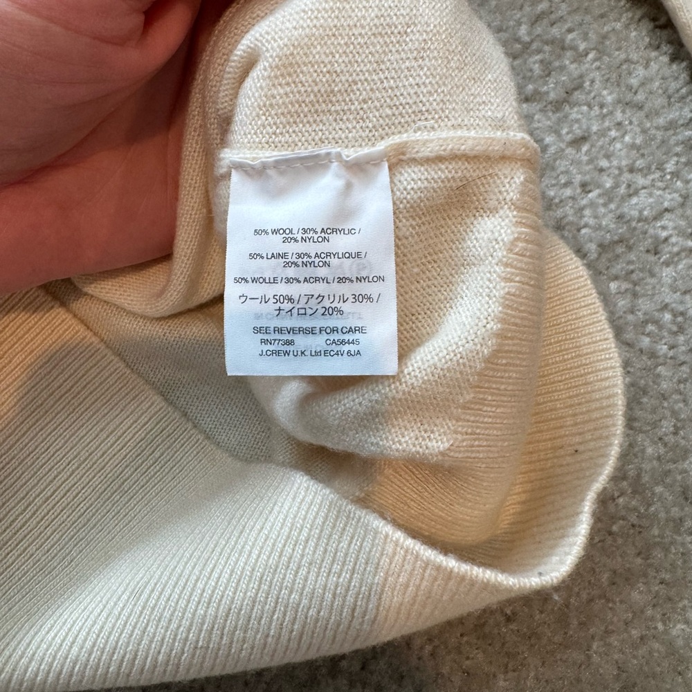 JCREW Ivory Ruffle Sleeve Sweater - Picture 7 of 7